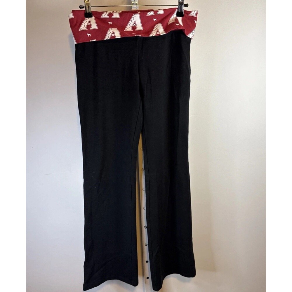 Victoria's Secret PINK Yoga Foldover Flare Yoga Pants Arizona Razorbacks Med EUC